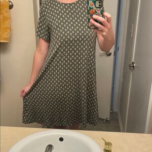 Old Navy Olive Patterned Mini Dress